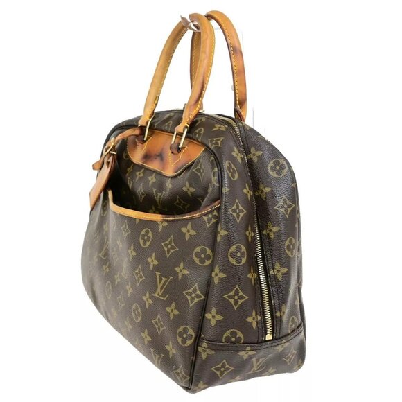 LOUIS VUITTON LV Logo Deauville Hand Bag Monogram Leather Brown - Picture 2 of 16